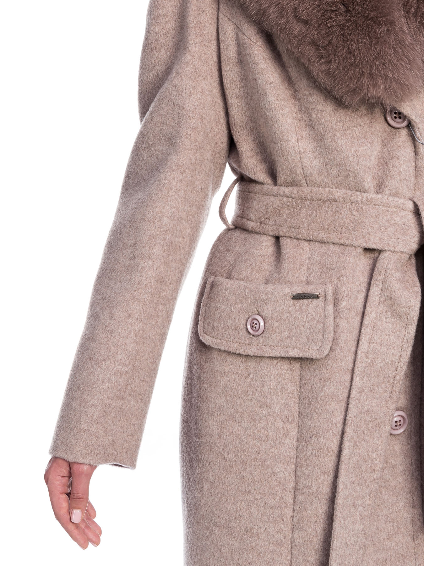Зимнее женское пальто из шерсти со съёмным воротником